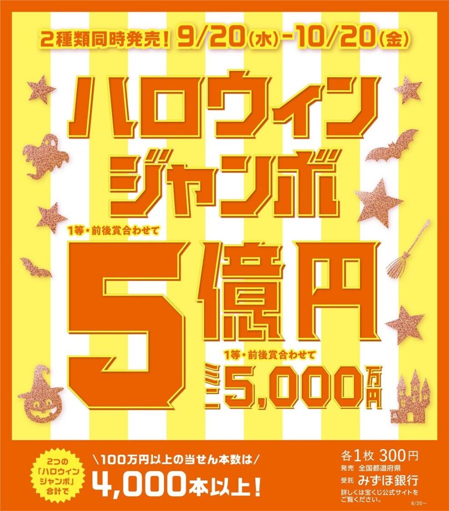 ハロウィンジャンボ宝くじ発売