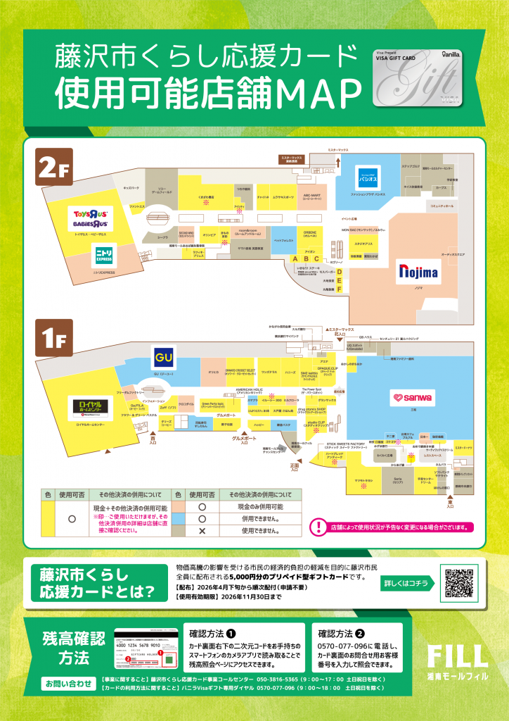 藤沢市くらし応援カード使用可能店舗MAP