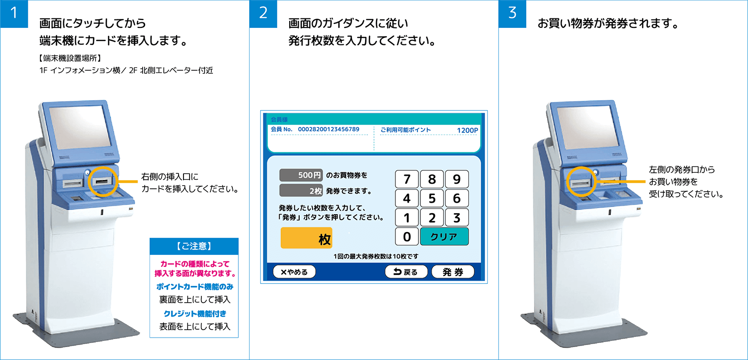 ポイント照会・発券用端末での発行方法